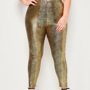Golden Crocodile Leggings - NWOT